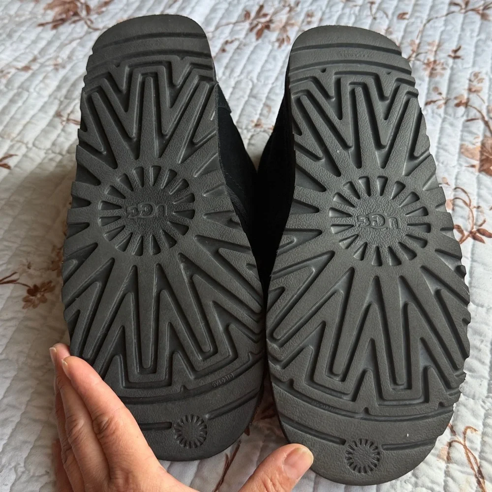 UGG Black Suede Boots with Plush Lining